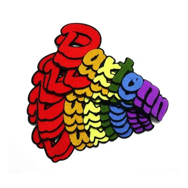 multi colour chenille patches
