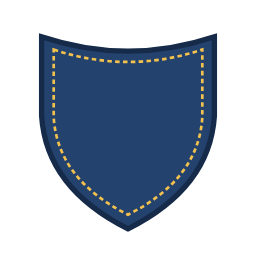 Curved top shield patch shape