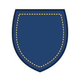 Flat top shield patch shape