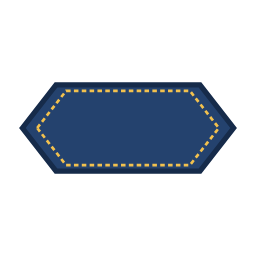 Hexagon banner patch shape