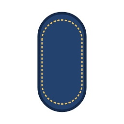 Vertical pill patch shape