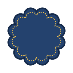 Scalloped circle patch shape