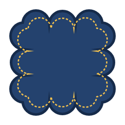 Scalloped square patch shape